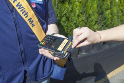 a man holding a phone