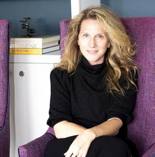 a woman sitting on a chair