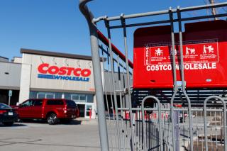 Costco storefront and cart