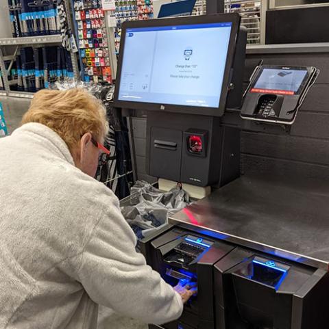 Lowe's designs its checkout terminals so that the associate terminals are as easy to use as the customer terminals.