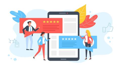Customer reviews on mobile device