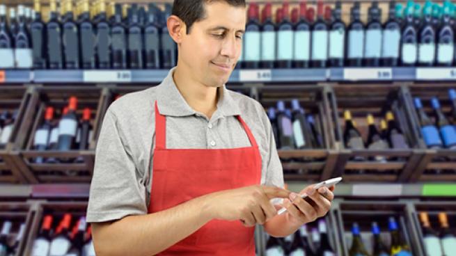 a person standing in front of a store