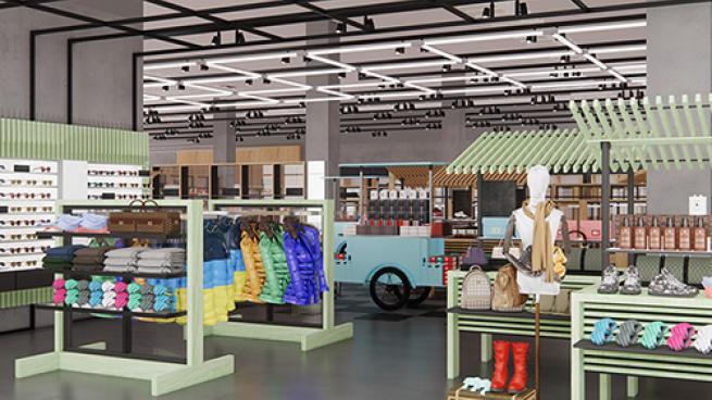 a group of people in a store