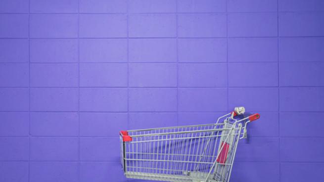 a blue and white tiled floor