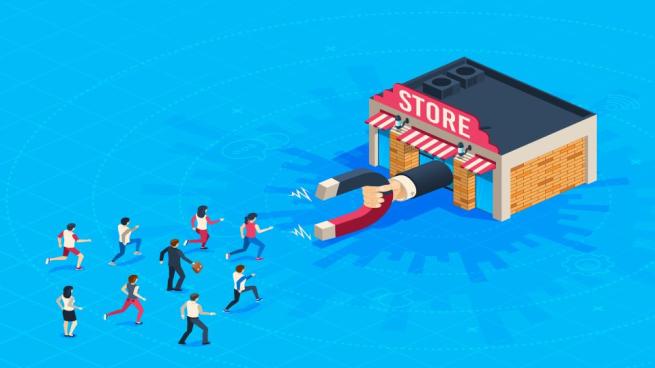 Magnet attracting shoppers to store